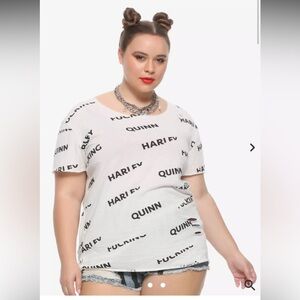 Hot Topic Harley Quinn Birds Of Prey Destructed T-Shirt Plus Size 1 (14/16)
